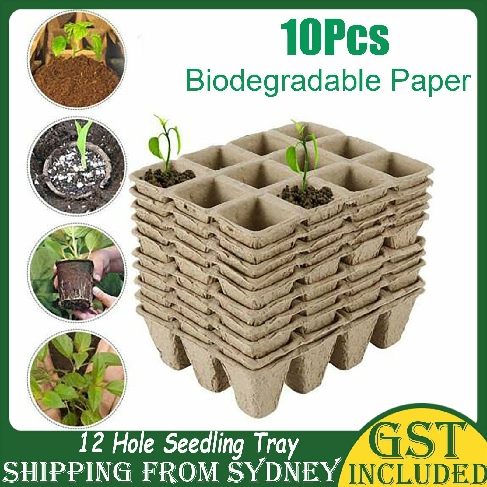 10pcs Biodegradable Seedling Trays 10pcs Biodegradable Seedling Trays - Image 2