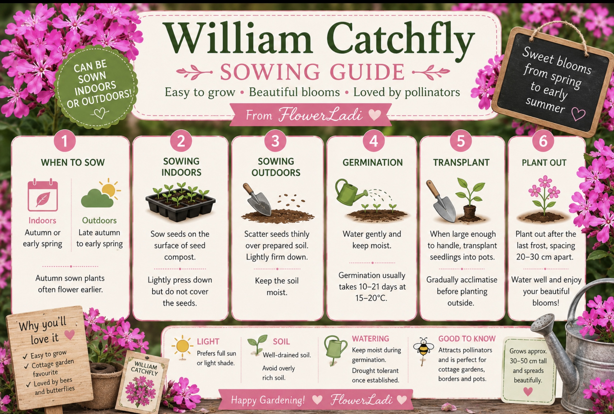 Sweet William Catchfly (Silene armeria) Sweet William Catchfly (Silene armeria) - Image 4