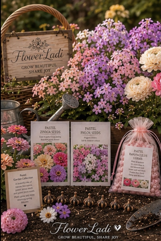 Pastel Shades Ranunculus Corms & Seed Gift Bag Pastel Shades Ranunculus Corms & Seed Gift Bag - Image 6