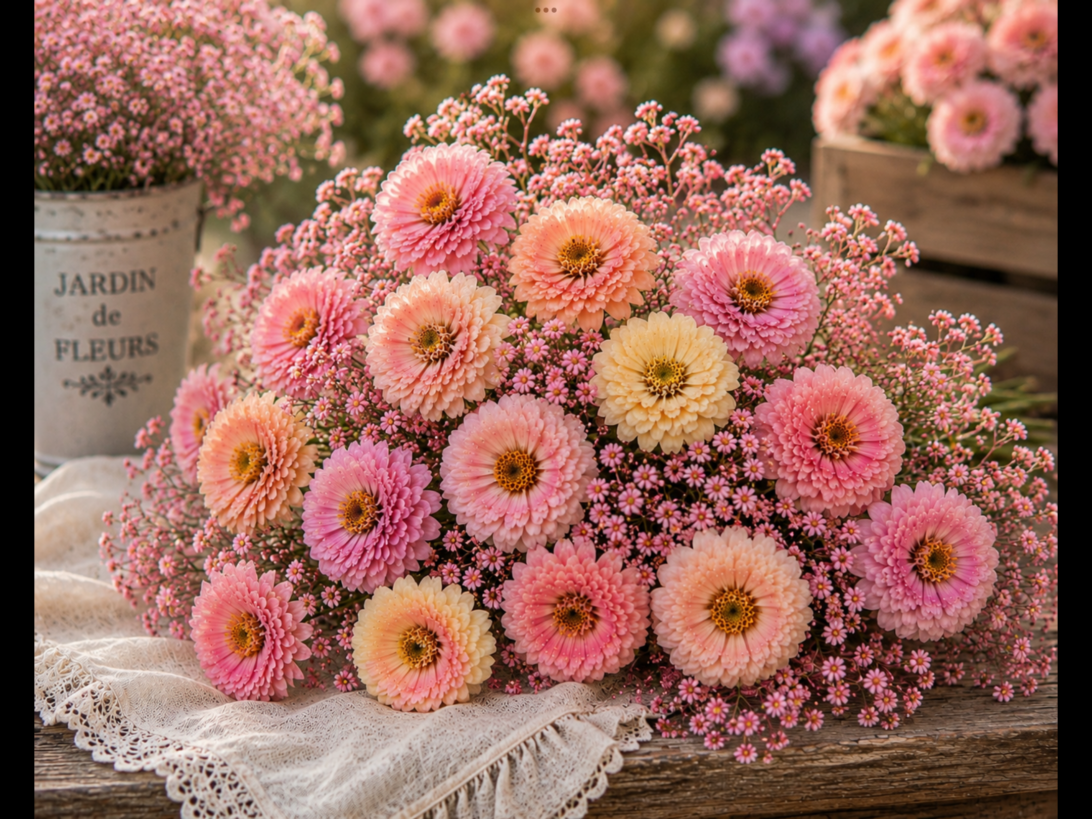 Pastel Zinnia & Pink Gypsum Pastel Zinnia & Pink Gypsum - Image 2