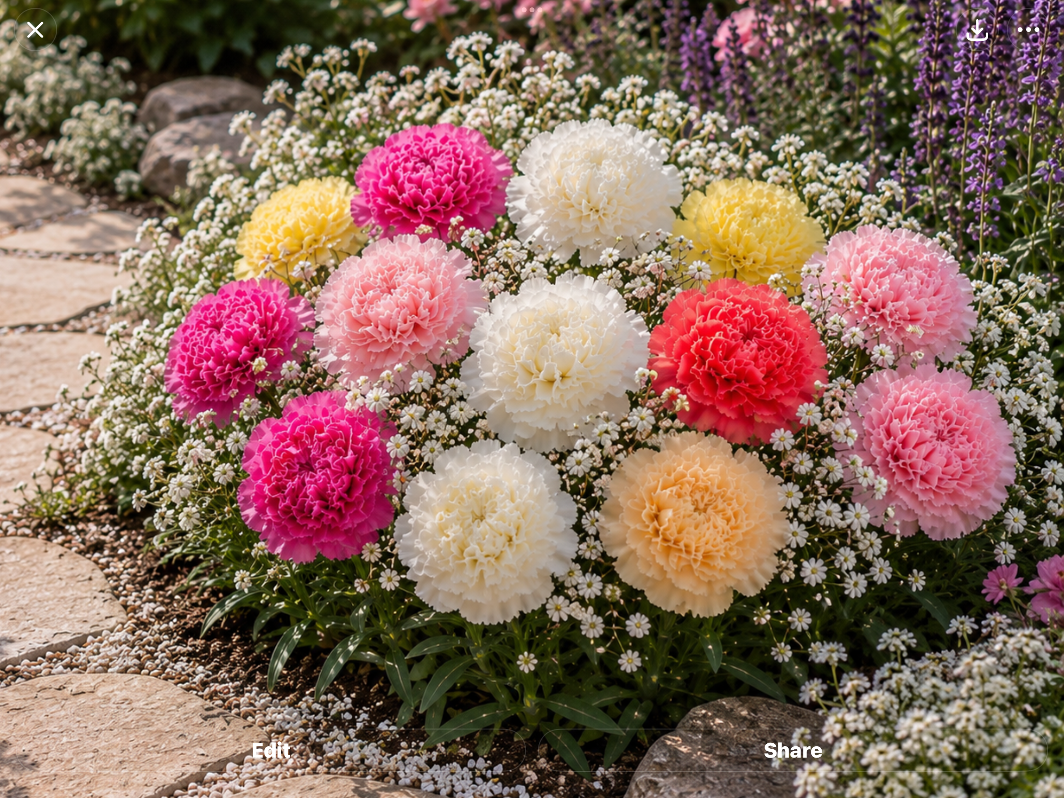 Carnation With White Baby's Breath Carnation With White Baby's Breath