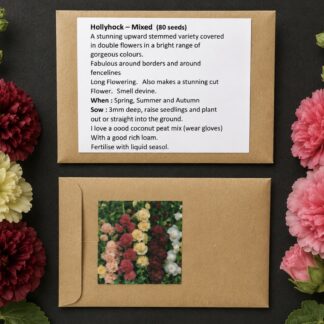 Hollyhock (80 Pack) Double Mixed (free Aster Gusford)