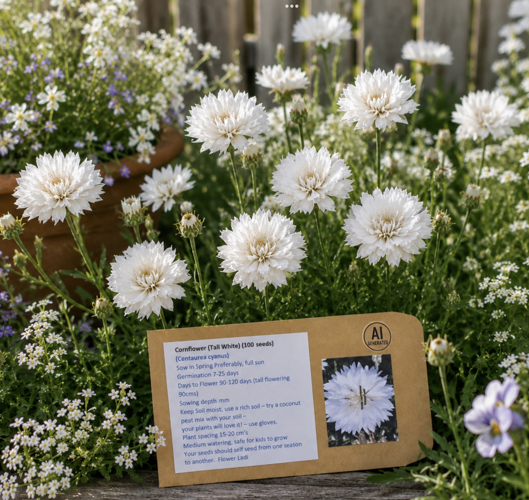 White Cornflower White Cornflower - Image 2