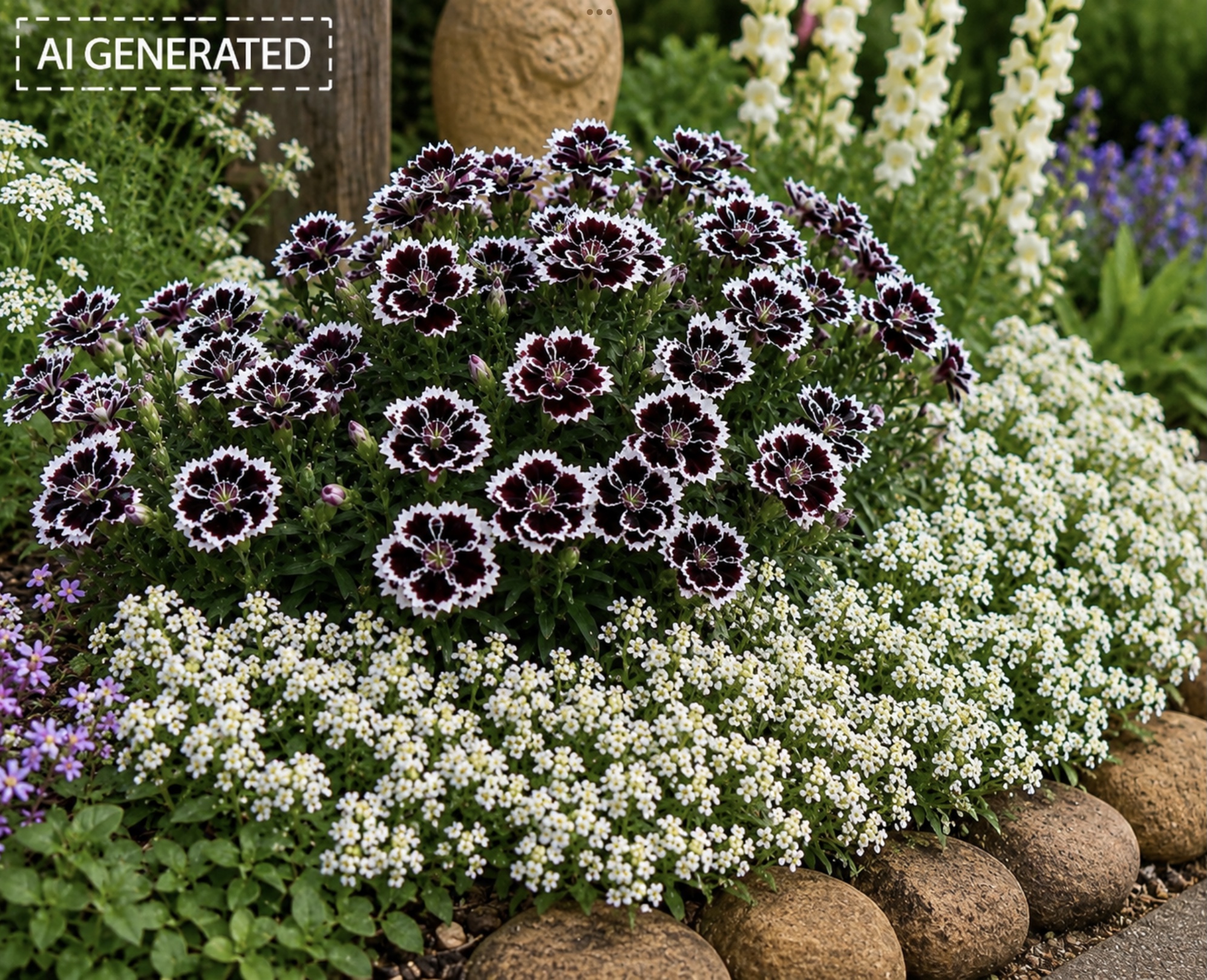 Black & White Dianthius (free White Alyssum) Black & White Dianthius (free White Alyssum) - Image 4